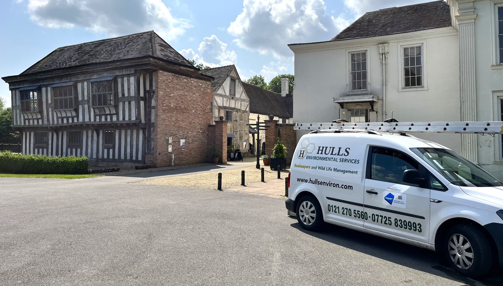 Hulls Environmental Services van outside a local historic property