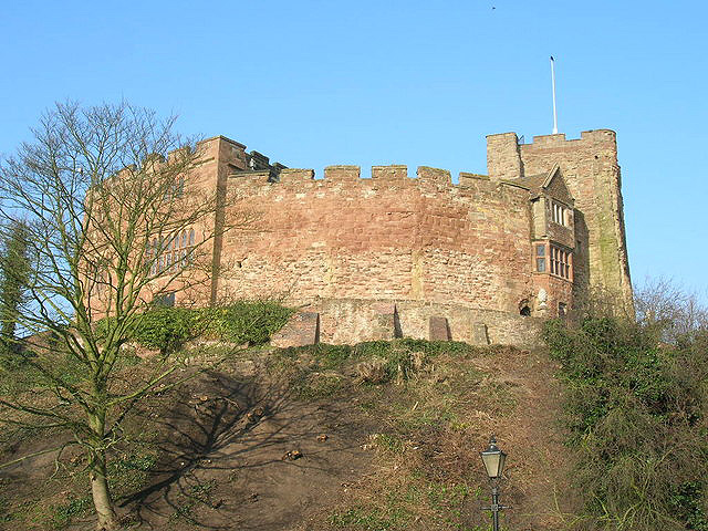 Tamworth Castle standing above the town